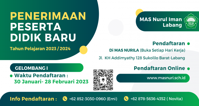 PENERIMAAN PESERTA DIDIK BARU TAHUN PELAJARAN 2023/2024 | MA Nurul Iman